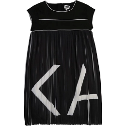 Платье черного цвета с белым принтом от бренда Karl Lagerfeld Kids