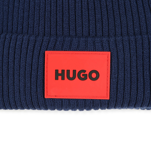 Шапка синяя Red Logo от бренда HUGO