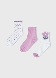 Носки белые и лилового цвета 3 шт. от бренда Mayoral