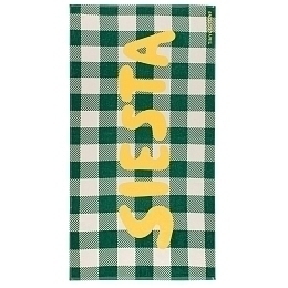 Полотенце зеленое в клетку Siesta от бренда Tinycottons