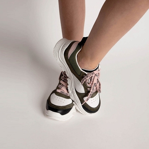 Кроссовки с деталями цвета хаки от бренда Zadig & Voltaire
