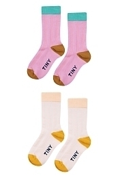 Носки 2 пары розовые и белые от бренда Tinycottons