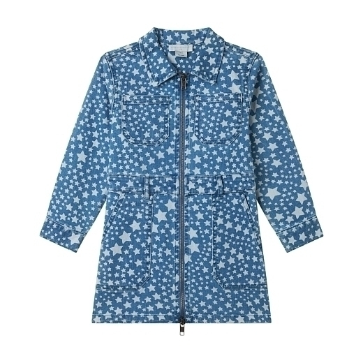 Платье Star Pattern Denim от бренда Stella McCartney kids