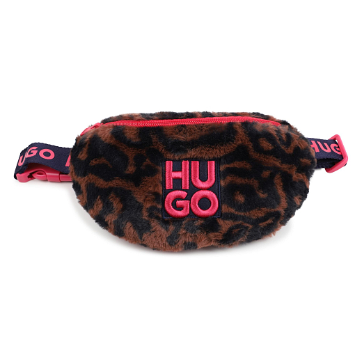 Сумка поясная из меха Animal Print от бренда HUGO