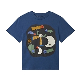 Футболка Navy Space Graphic от бренда Stella McCartney kids Синий