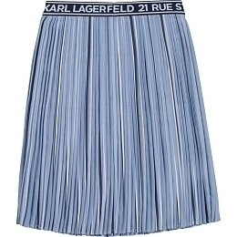 Плиссированная юбка джинсового цвета от бренда Karl Lagerfeld Kids