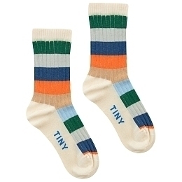 Носки кремовые с цветными полосками от бренда Tinycottons